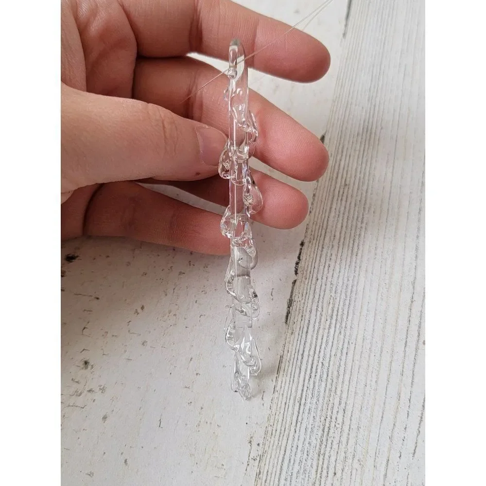 Swirl icicle clear ornament Xmas decor figure‎